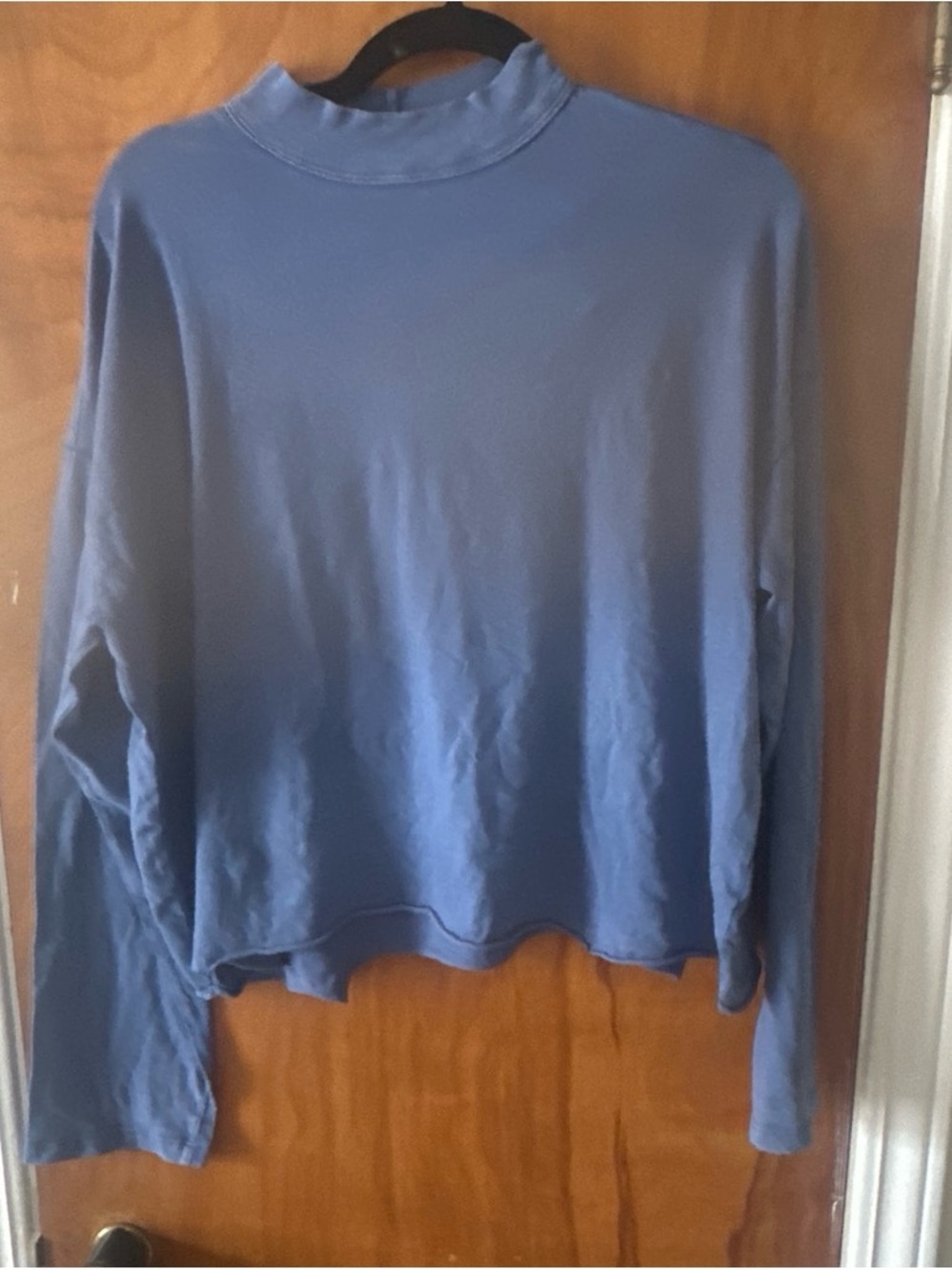 aerie Dusty Blue Mock Neck Long Sleeve